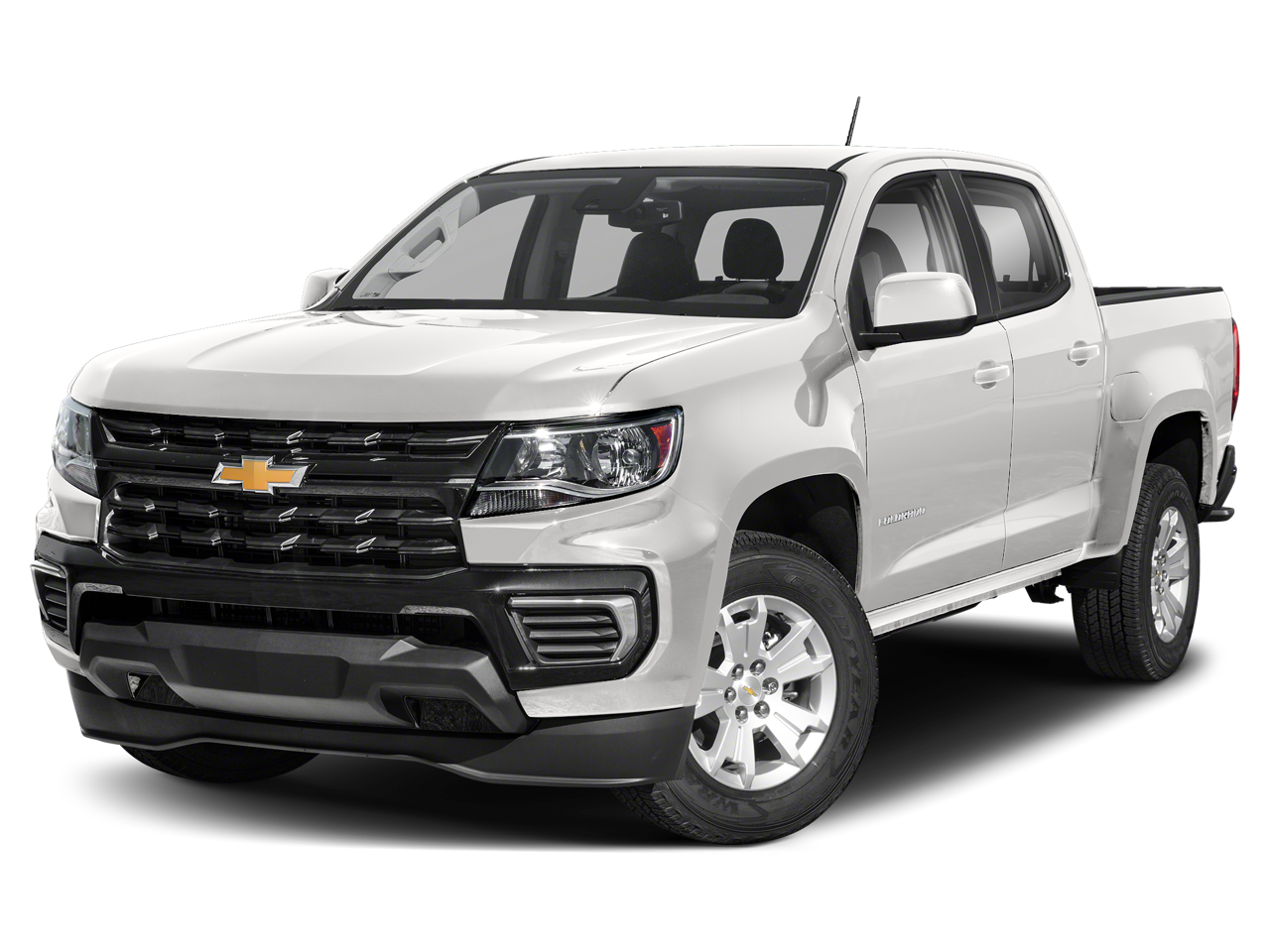 2022 Chevrolet Colorado LT in Summit White — front three-quarter view