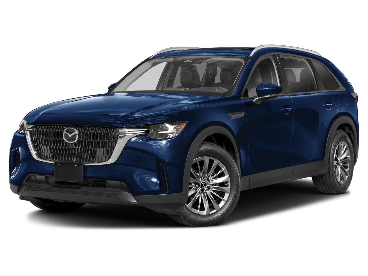 2024 Mazda Mazda CX-90 3.3 Turbo Preferred in Deep Crystal Blue Mica — front three-quarter view