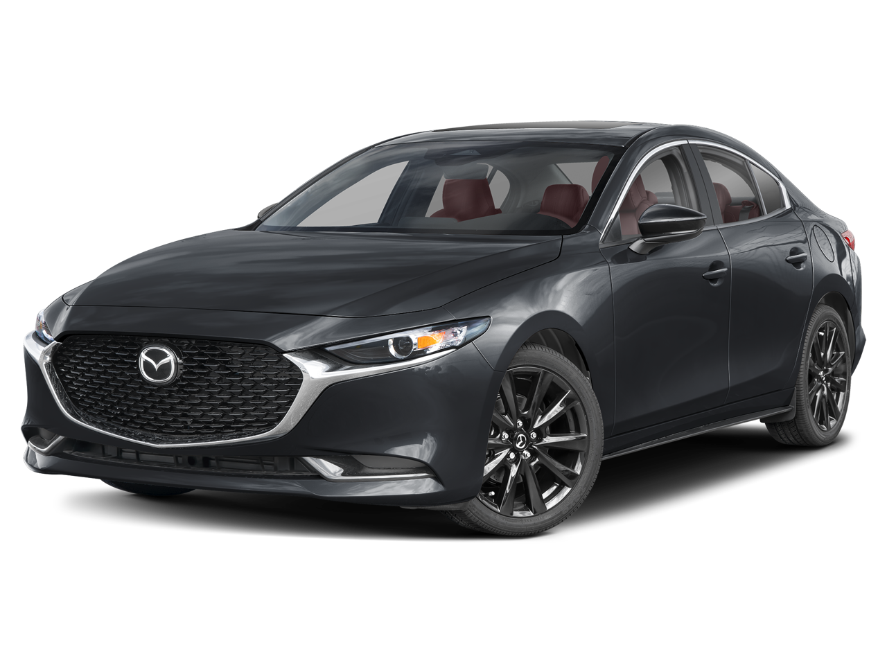 2026 Mazda Mazda3 2.5 S Carbon Edition in Jet Black Mica — front three-quarter view