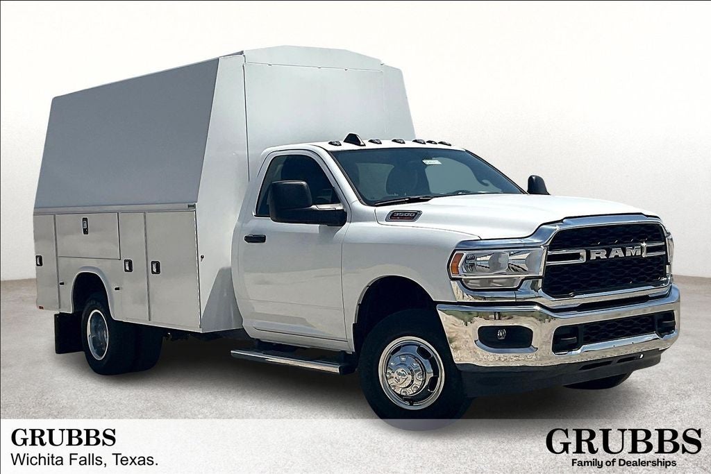 2024 RAM 3500 Tradesman 167.5 WB in Bright White Clearcoat — front three-quarter view