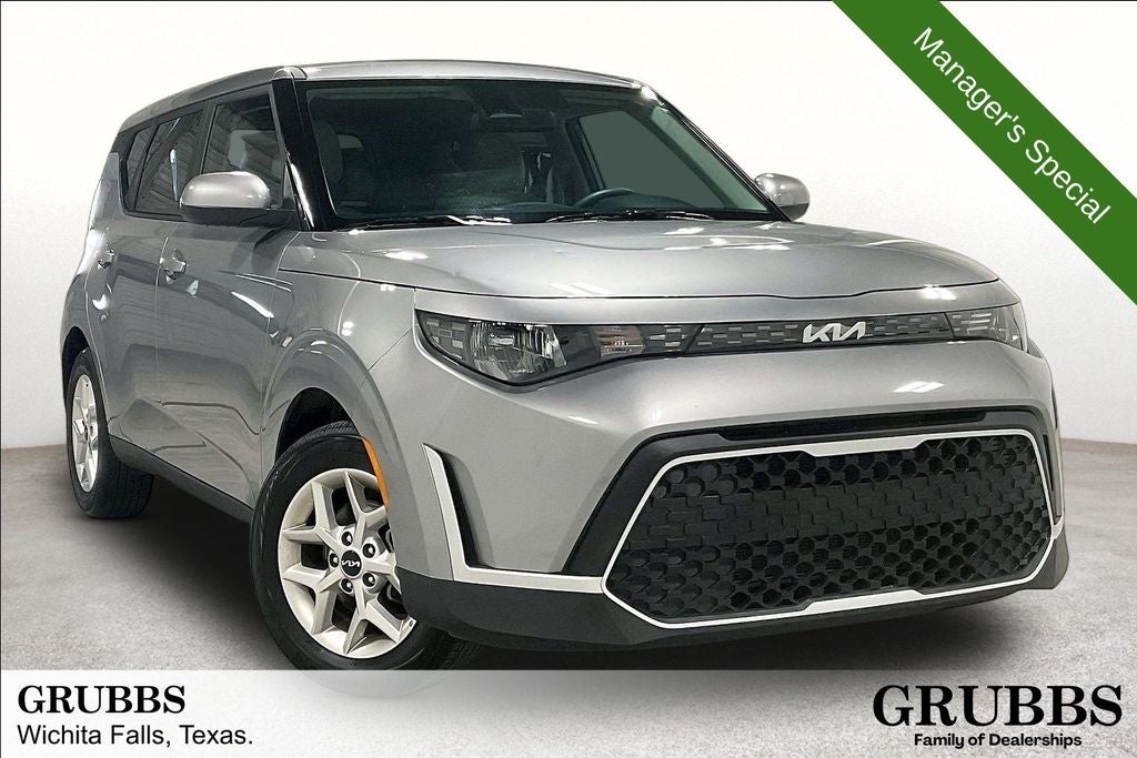 2025 Kia Soul LX in Steel Gray — front three-quarter view